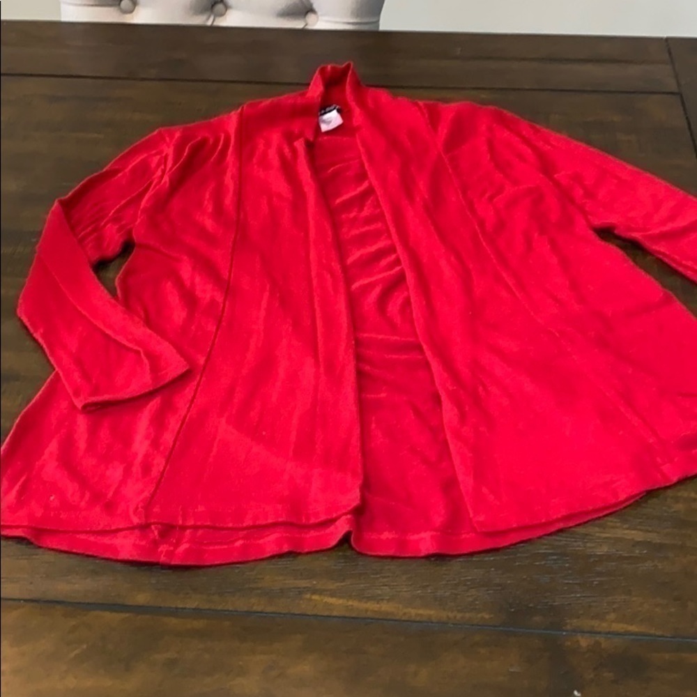 𝅺Fig and Blue red open front sweater